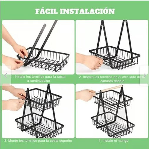 ORGANIZADOR  FRUTERO CESTA 3 NIVELES